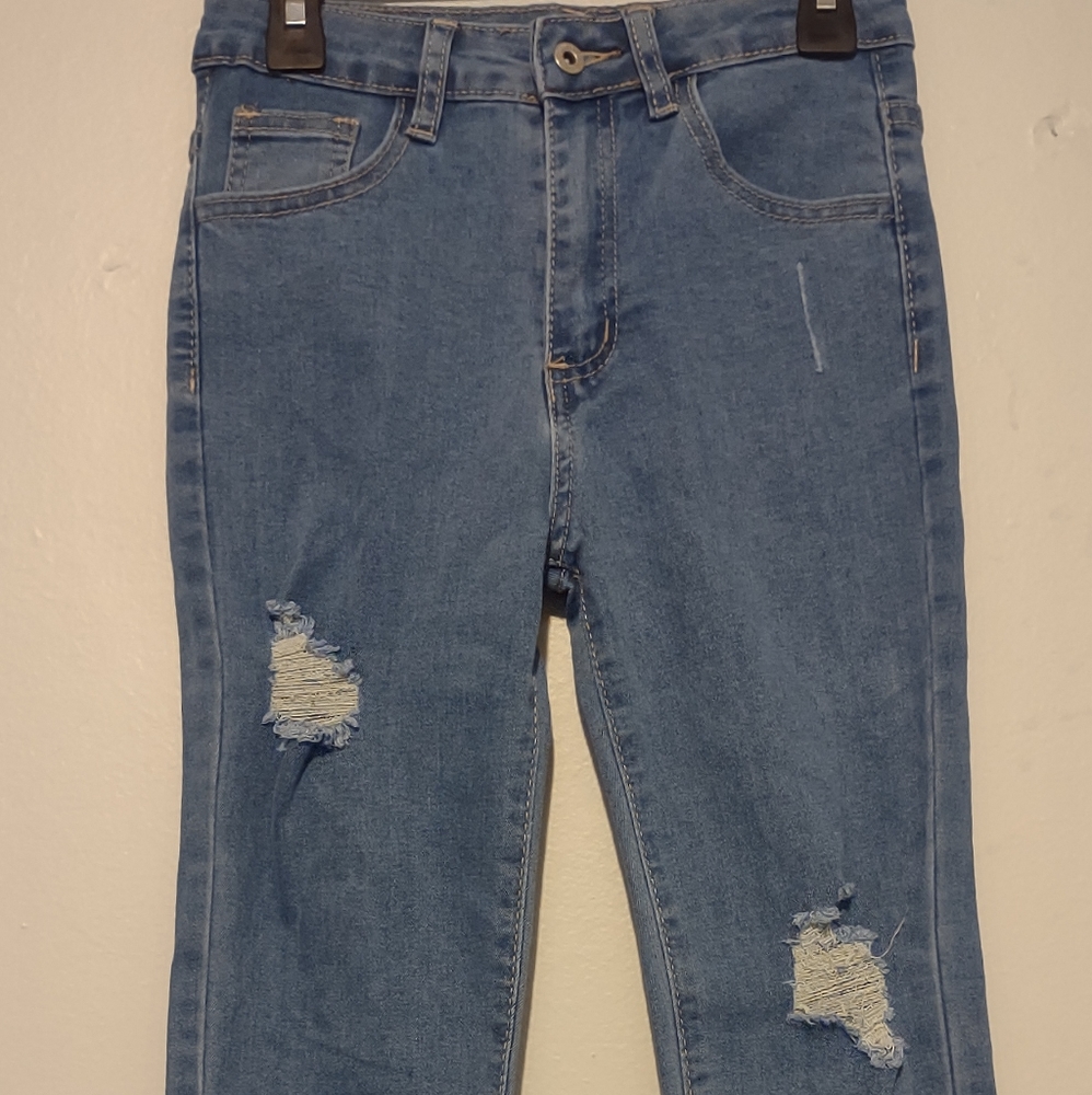 Shein Stretchy Youth Distressed Jeans